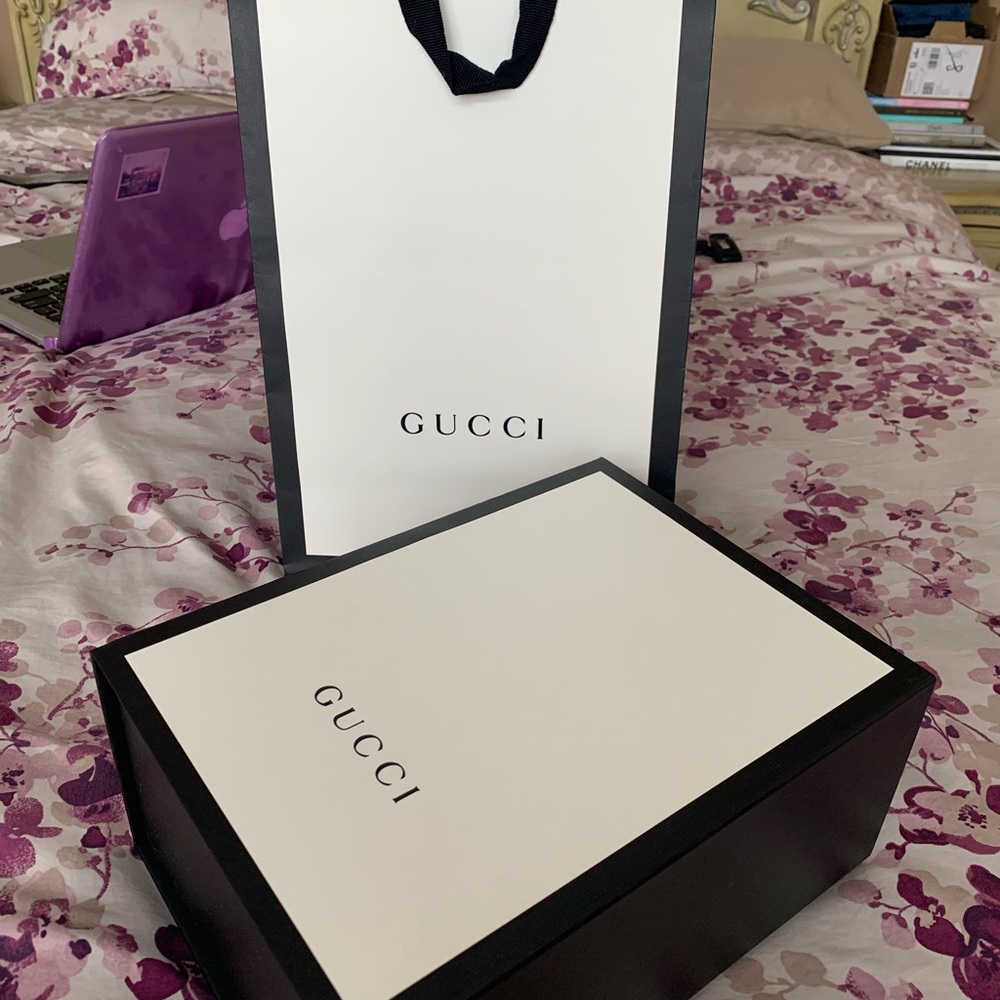 Gucci Box and Shopping Bag